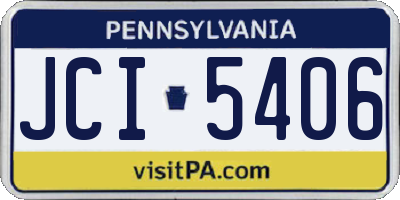 PA license plate JCI5406