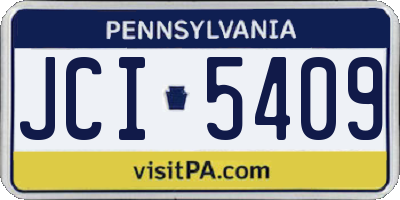 PA license plate JCI5409