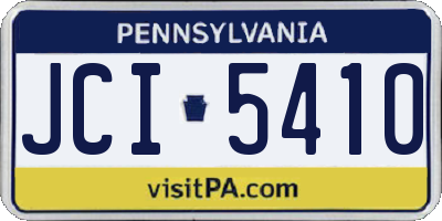 PA license plate JCI5410
