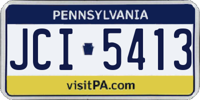 PA license plate JCI5413