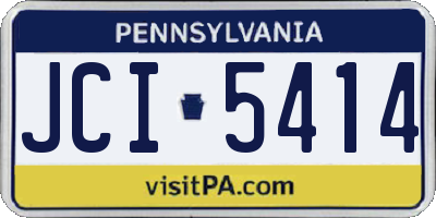PA license plate JCI5414
