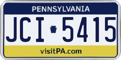 PA license plate JCI5415
