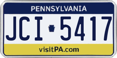 PA license plate JCI5417