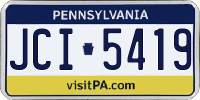 PA license plate JCI5419