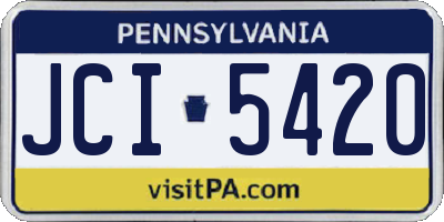 PA license plate JCI5420