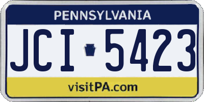 PA license plate JCI5423