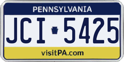 PA license plate JCI5425