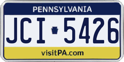 PA license plate JCI5426