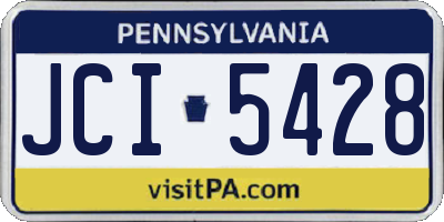 PA license plate JCI5428