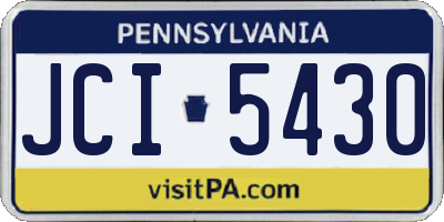 PA license plate JCI5430
