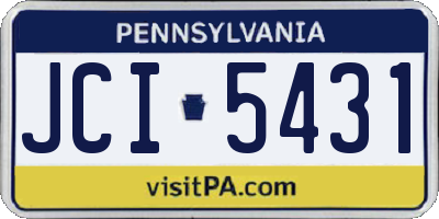 PA license plate JCI5431