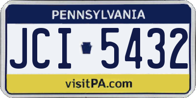 PA license plate JCI5432