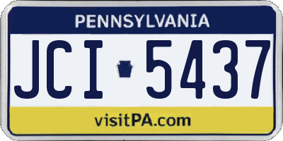 PA license plate JCI5437