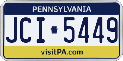 PA license plate JCI5449