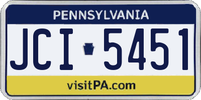 PA license plate JCI5451