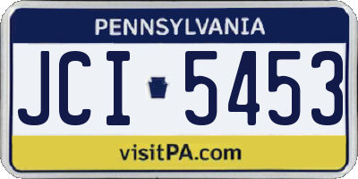 PA license plate JCI5453