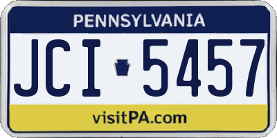 PA license plate JCI5457