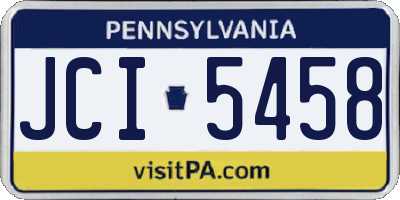 PA license plate JCI5458