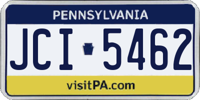 PA license plate JCI5462