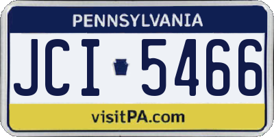 PA license plate JCI5466