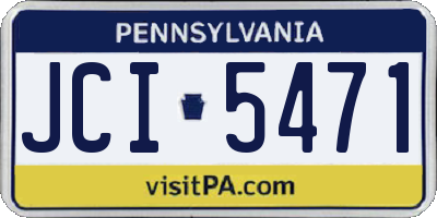 PA license plate JCI5471