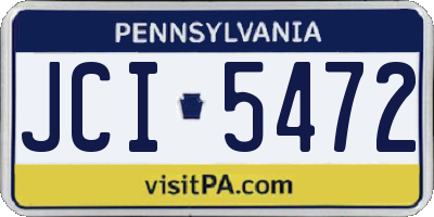 PA license plate JCI5472