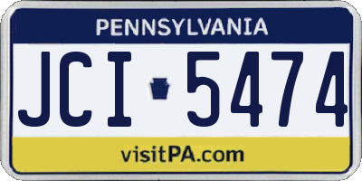 PA license plate JCI5474