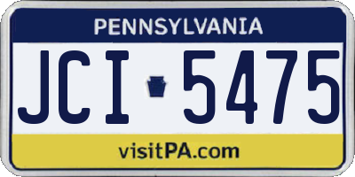 PA license plate JCI5475