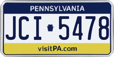 PA license plate JCI5478