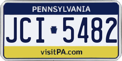 PA license plate JCI5482