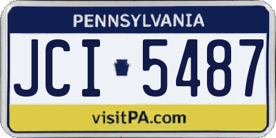PA license plate JCI5487