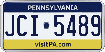 PA license plate JCI5489
