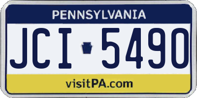 PA license plate JCI5490