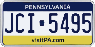 PA license plate JCI5495