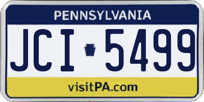 PA license plate JCI5499