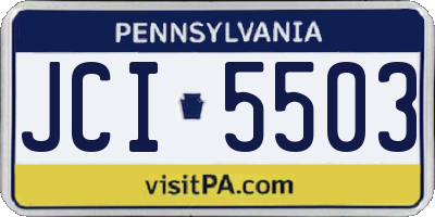 PA license plate JCI5503