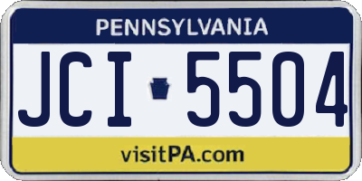 PA license plate JCI5504