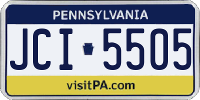PA license plate JCI5505