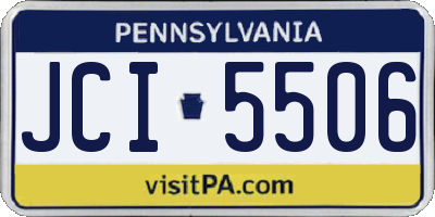 PA license plate JCI5506