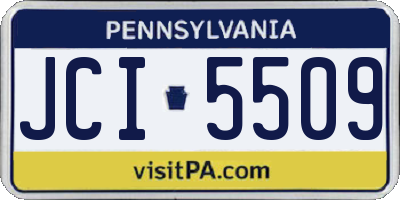 PA license plate JCI5509