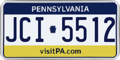 PA license plate JCI5512