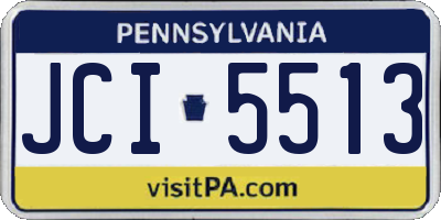 PA license plate JCI5513