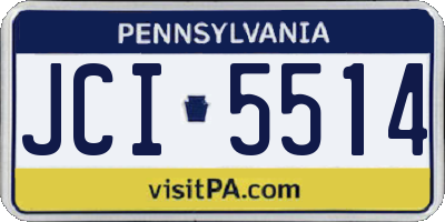 PA license plate JCI5514