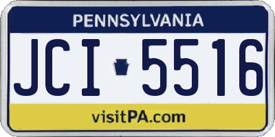 PA license plate JCI5516