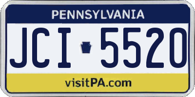 PA license plate JCI5520