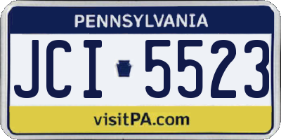 PA license plate JCI5523