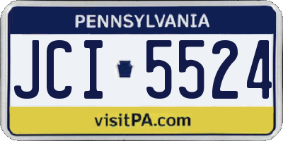 PA license plate JCI5524