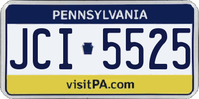 PA license plate JCI5525