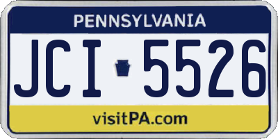 PA license plate JCI5526