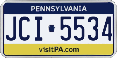 PA license plate JCI5534